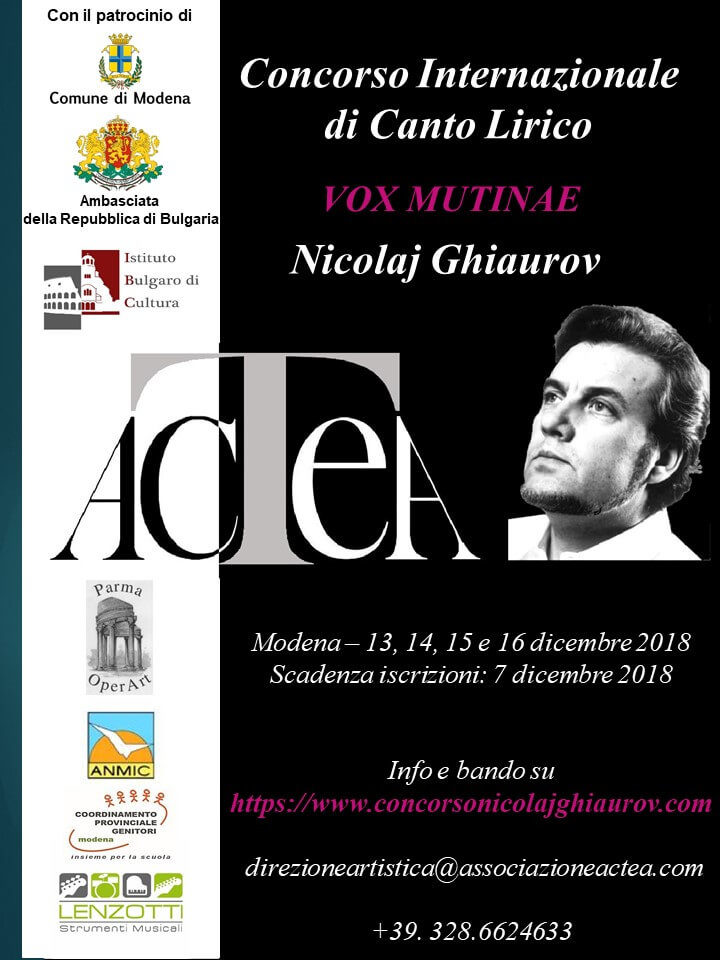 locandina Concorso Internazionale di Canto Lirico VOX MUTIAE Nicolaj Ghiaurov