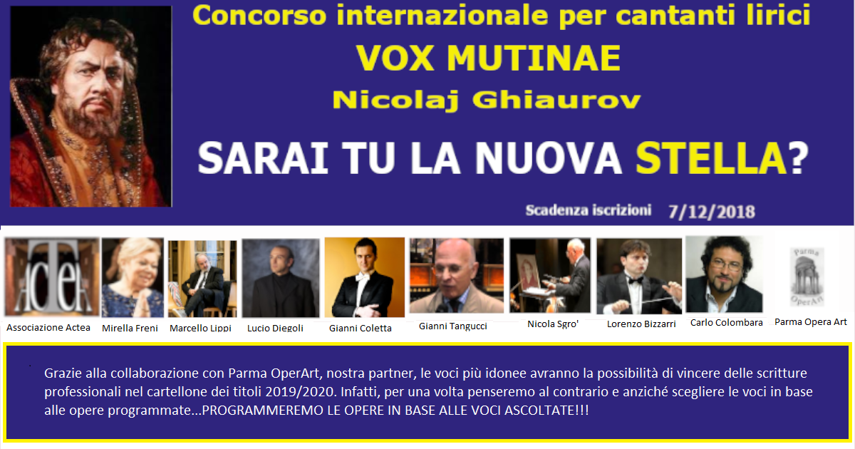 Concorso Internazionale Per Cantanti Lirici VOX MUTINAE Nicolaj Ghiaurov 13/16 Dicembre Modena — Copia